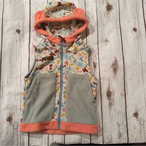Obermeyer floral bear fleece vest medium 6/7 guc for ww